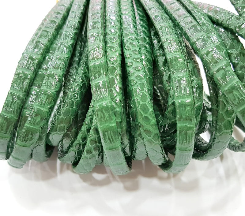 Green Cord 1mt-3.3 ft (8x4mm) imitation Leather Lacing G7999