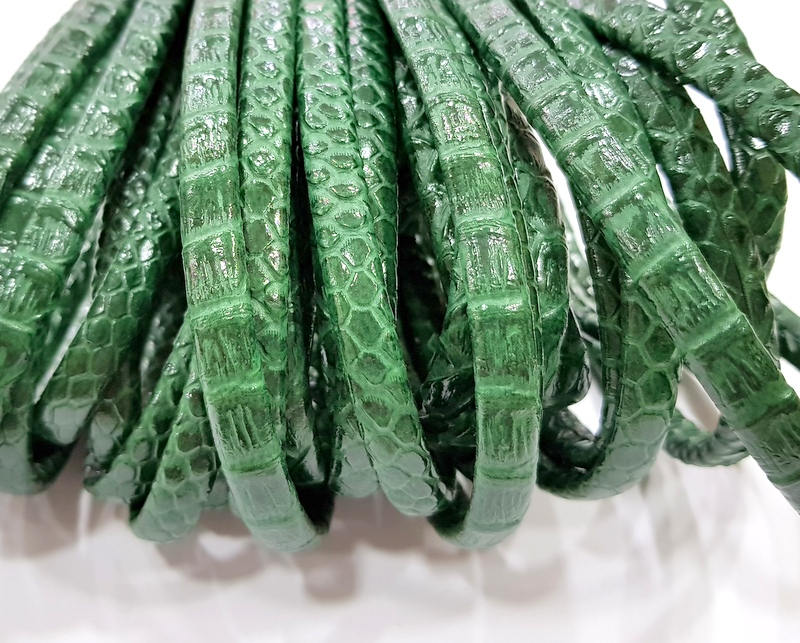 Green Cord 1mt-3.3 ft (8x4mm) imitation Leather Lacing G7999