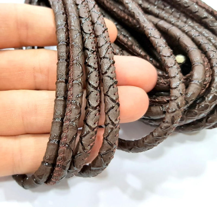 Brown Cord 1mt-3.3 ft (6mm) imitation Leather Lacing G8004