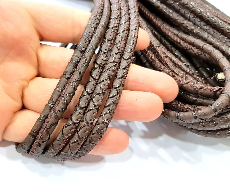 Brown Cord 1mt-3.3 ft (6mm) imitation Leather Lacing G8004