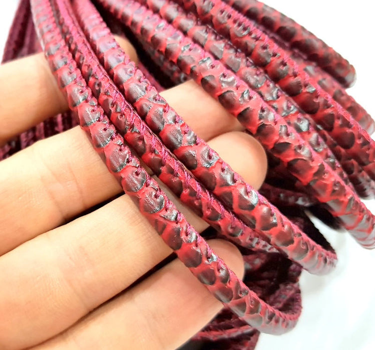 Pink Cord 1mt-3.3 ft (6mm) imitation Leather Lacing G8007