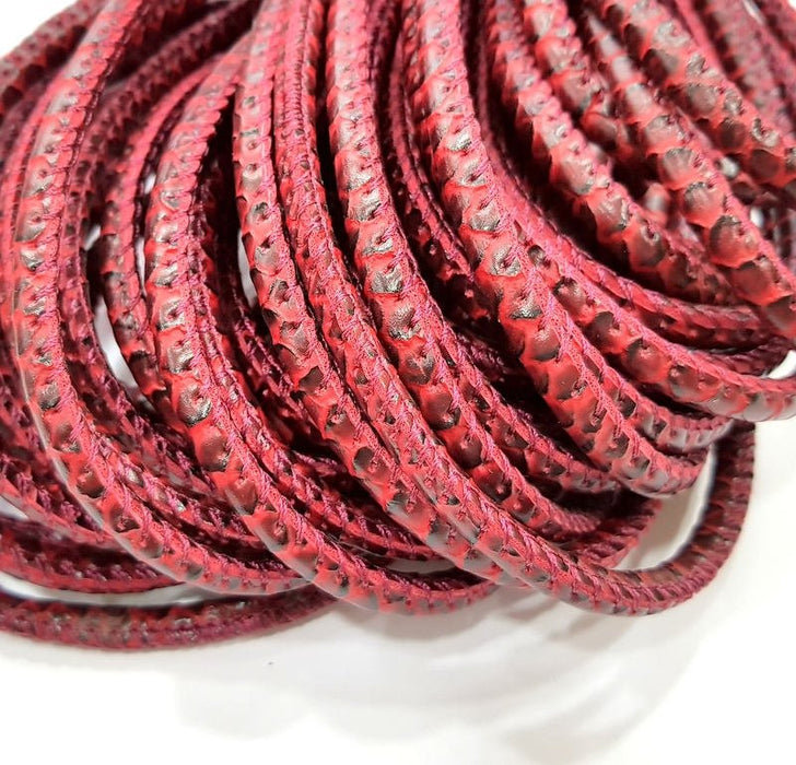 Pink Cord 1mt-3.3 ft (6mm) imitation Leather Lacing G8007