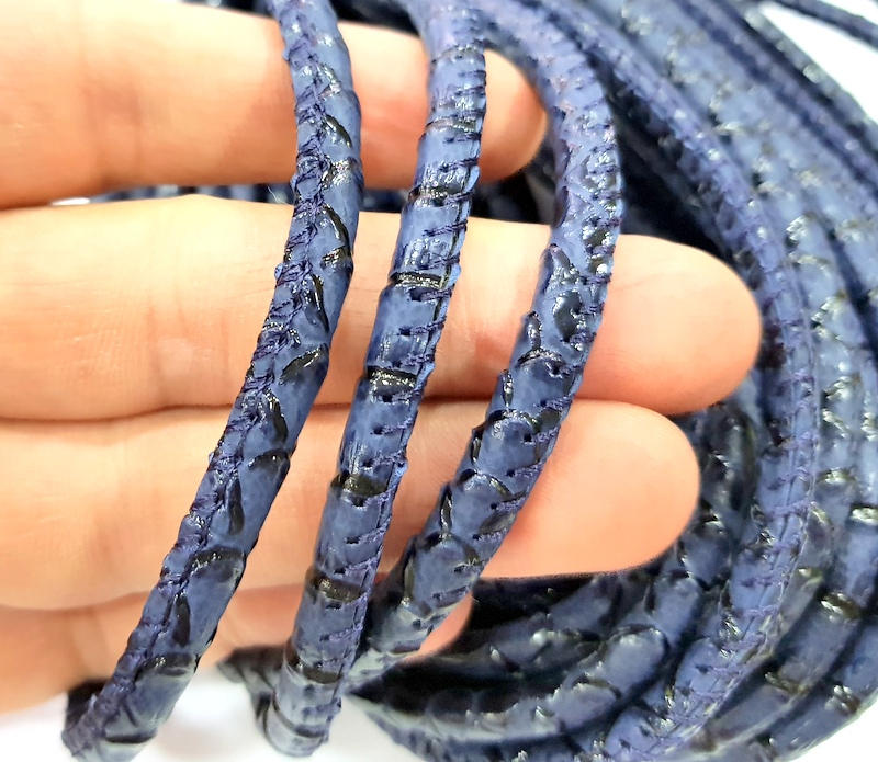 Navy Blue Cord 1mt-3.3 ft (6mm) imitation Leather Lacing G8008