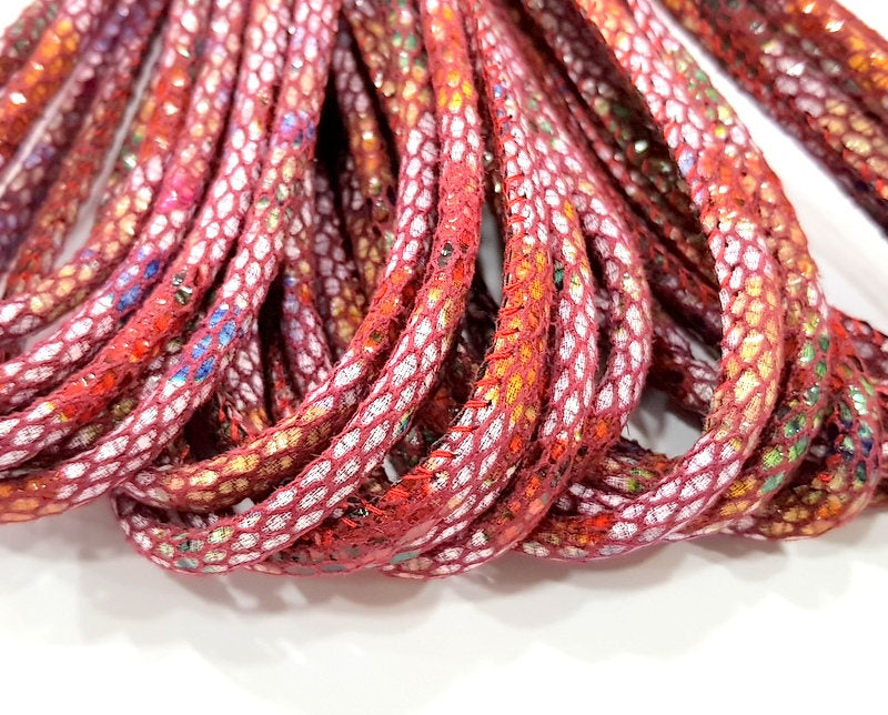 Red Cord 1mt-3.3 ft (6mm) imitation Leather Lacing G8011