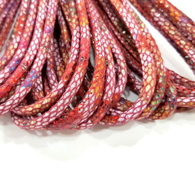 Red Cord 1mt-3.3 ft (6mm) imitation Leather Lacing G8011