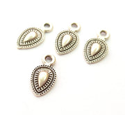 10 Silver Charms Antique Silver Plated Charms (16x8mm) G8018