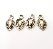 10 Silver Charms Antique Silver Plated Charms (16x8mm) G8018