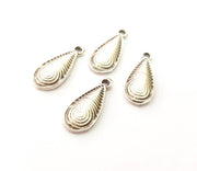 10 Silver Charms Antique Silver Plated Charms (18x8mm) G8410