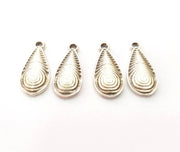 10 Silver Charms Antique Silver Plated Charms (18x8mm) G8410