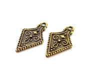 10 Antique Bronze Tribal Charm Antique Bronze Charm (24x13mm) G8797