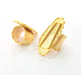Gold Ring Blank Ring Settings Ring Bezel Base Cabochon Mountings Adjustable  (32x10x6mm blank ) Gold Plated Brass G17502