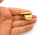Gold Ring Blank Ring Settings Ring Bezel Base Cabochon Mountings Adjustable  (26x17mm blank ) Gold Plated Brass G8033