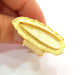 Gold Ring Blank Ring Settings Ring Bezel Base Cabochon Mountings Adjustable  (35x10mm blank ) Gold Plated Brass G8034