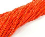 Orange Glass Rondelle Faceted Beads  140 Pcs (4x3 mm),  1 strand approx 45 cm ( approx 17,5 inch) G8037