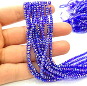 Rainbow Royal Blue Glass Rondelle Faceted Beads 3 mm , 1 Strand approx 38 cm ( approx 14,5 inch- approx 150 Pcs) G8039
