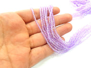 Lavender Glass Rondelle Faceted Beads 3 mm 1 Strand approx 38 cm ( approx 14,5 inch- approx 150 Pcs) G8048