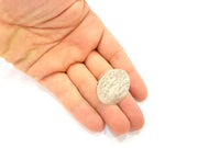 Silver Ring Blank Base Bezel Settings Cabochon Base Mountings Adjustable (30mm Blank) , Antique Silver Plated Brass G8074