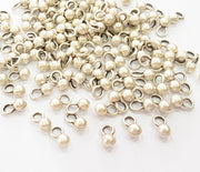 25 Silver Ball Charms Antique Silver Plated Charms (5x9mm) G8080