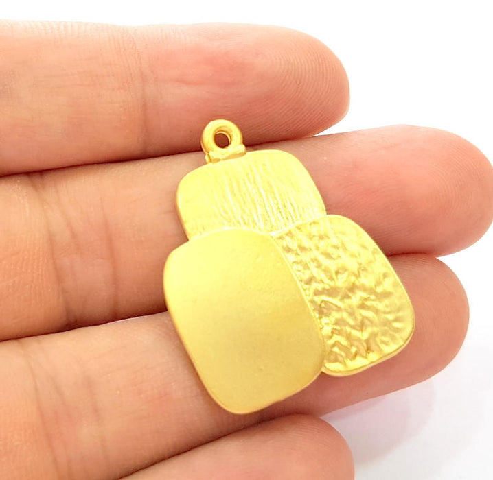 2 Gold Charms Gold Plated Charms (32x26mm)  G8082