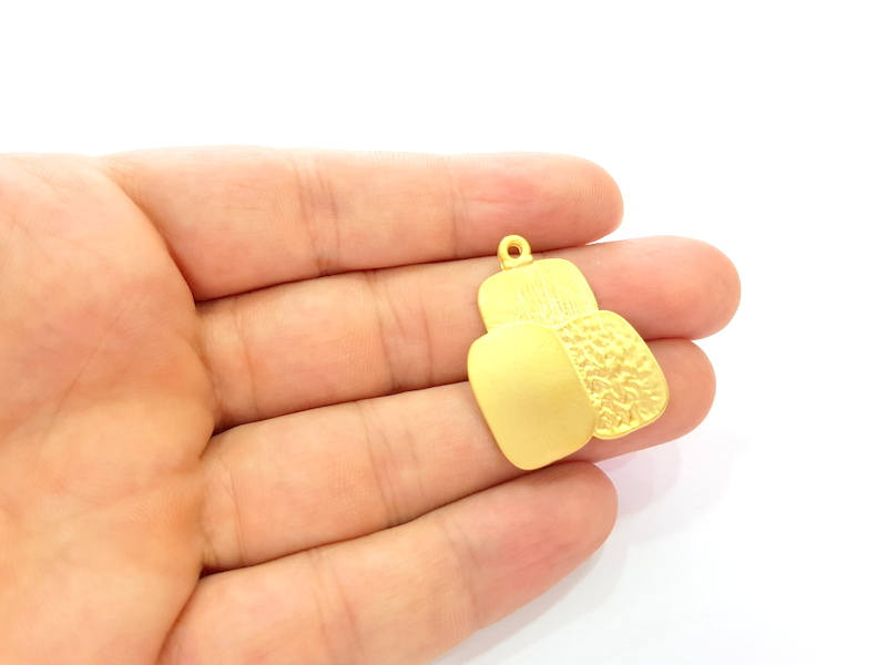 2 Gold Charms Gold Plated Charms (32x26mm)  G8082