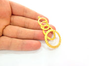Gold Hammered Pendant Gold Plated Pendant (64x35mm)  G15541