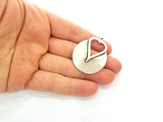 Silver Heart Pendant Antique Silver Plated Pendants (42x35mm)  G8114
