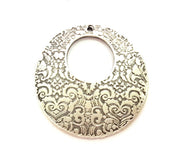 2 Silver Charms Antique Silver Plated Pendants (45mm) G8120