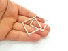4 Silver Square Connector Pendant Antique Silver Plated Geometric Pendants (32mm) G8124