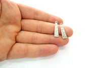 10 Silver Hammered Charms Antique Silver Plated Charms (23x6mm) G8127