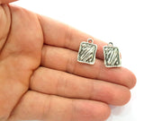 5 Silver Charms Antique Silver Plated Charms (21x14mm) G8133