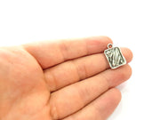 5 Silver Charms Antique Silver Plated Charms (21x14mm) G8133