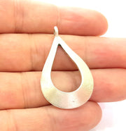 5 Silver Drop Pendant Antique Silver Plated Pendant (40x24mm) G7697