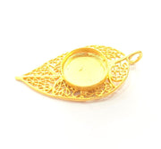 Gold Pendant Blank Base Setting Necklace Blank Resin Blank Mountings Gold Plated Brass ( 20mm blank ) G8153