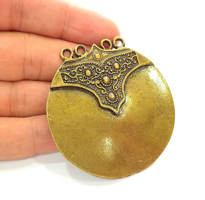 Tuareg Pendant Ethnic Pendant Antique Bronze Pendant (58mm) G8158