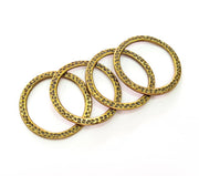 4 Antique Bronze Circle Connector Pendant (38mm) G8173
