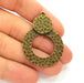 2 Antique Bronze Hammered Charms (46x32mm) G8175