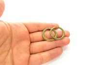 4 Antique Bronze Circle Connector Pendant (29mm) G8176