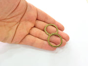 4 Antique Bronze Circle Connector Pendant (29mm) G8176
