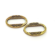 10 Antique Bronze Circle Connector Pendant (20x13mm) G8177