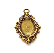2 Antique Bronze Pendant Antique Bronze Pendant Blank (38x24mm) G8179