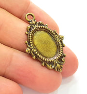2 Antique Bronze Pendant Antique Bronze Pendant Blank (38x24mm) G8179