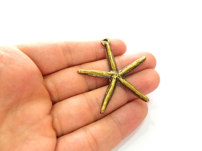 Antique Bronze Star Pendant (52x48mm) G8180