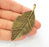 Antique Bronze Leaf Pendant (78x33mm) G8183