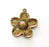 4 Antique Bronze Flower Pendant (25mm) G8189