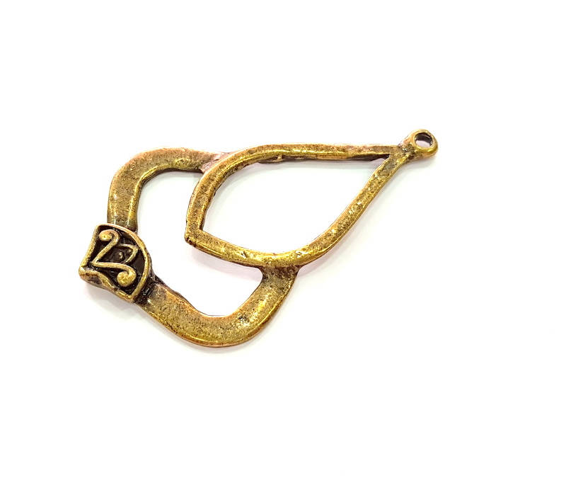 2 Antique Bronze Pendant (54x32mm) G10802