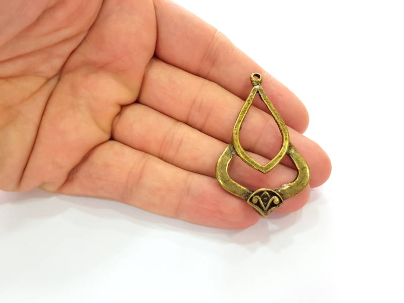 2 Antique Bronze Pendant (54x32mm) G10802