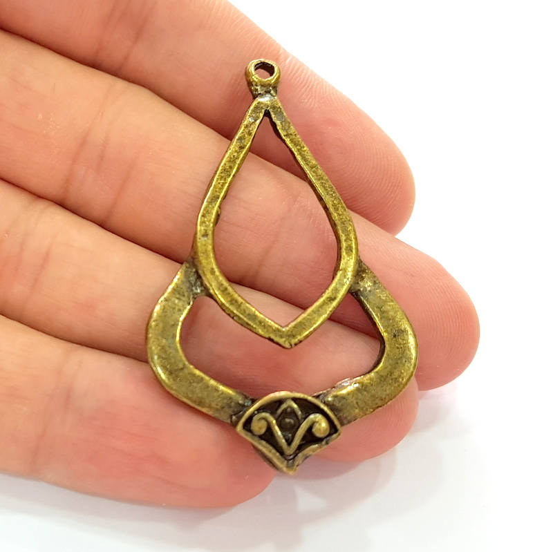 2 Antique Bronze Pendant (54x32mm) G10802