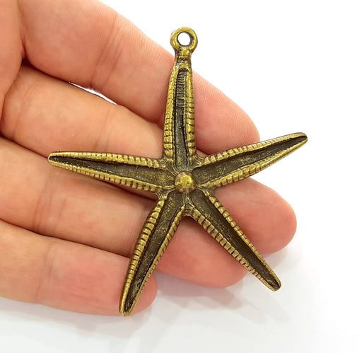 Antique Bronze Large Star Pendant (68mm) G8191