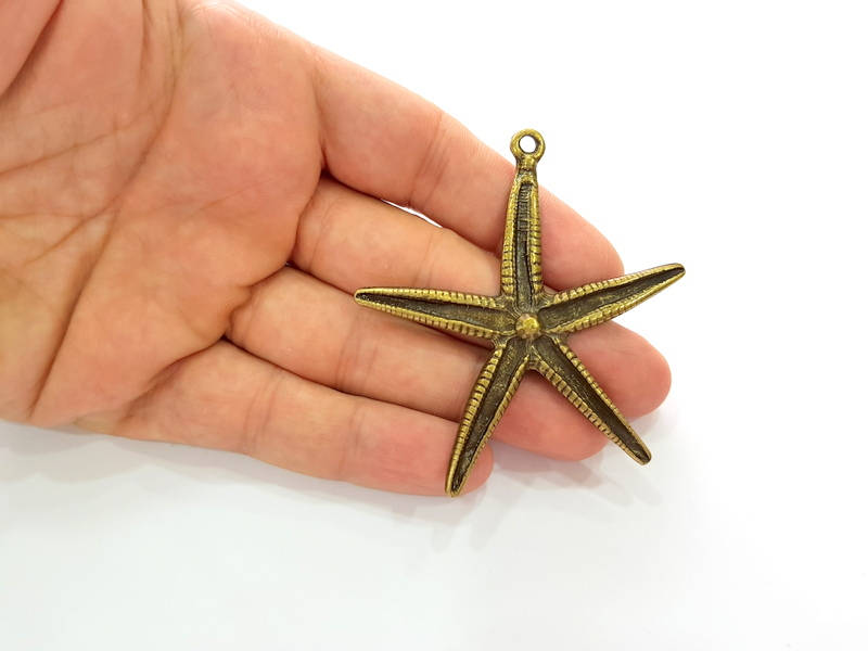 Antique Bronze Large Star Pendant (68mm) G8191