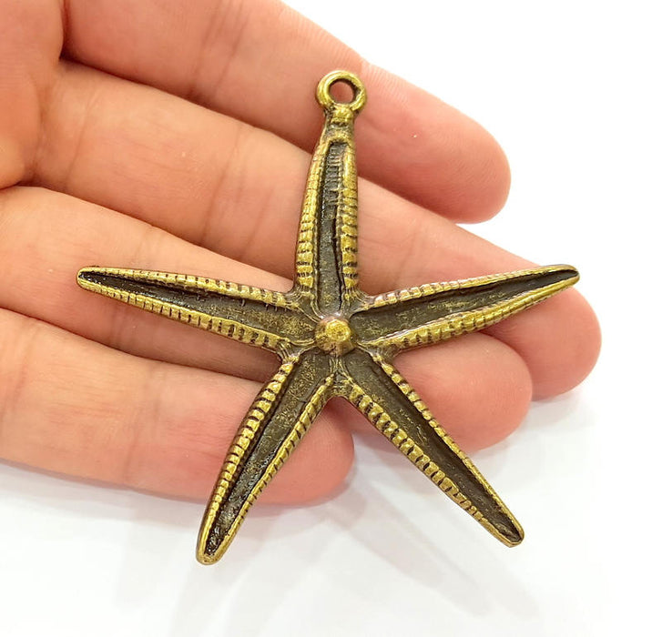 Antique Bronze Large Star Pendant (68mm) G8191